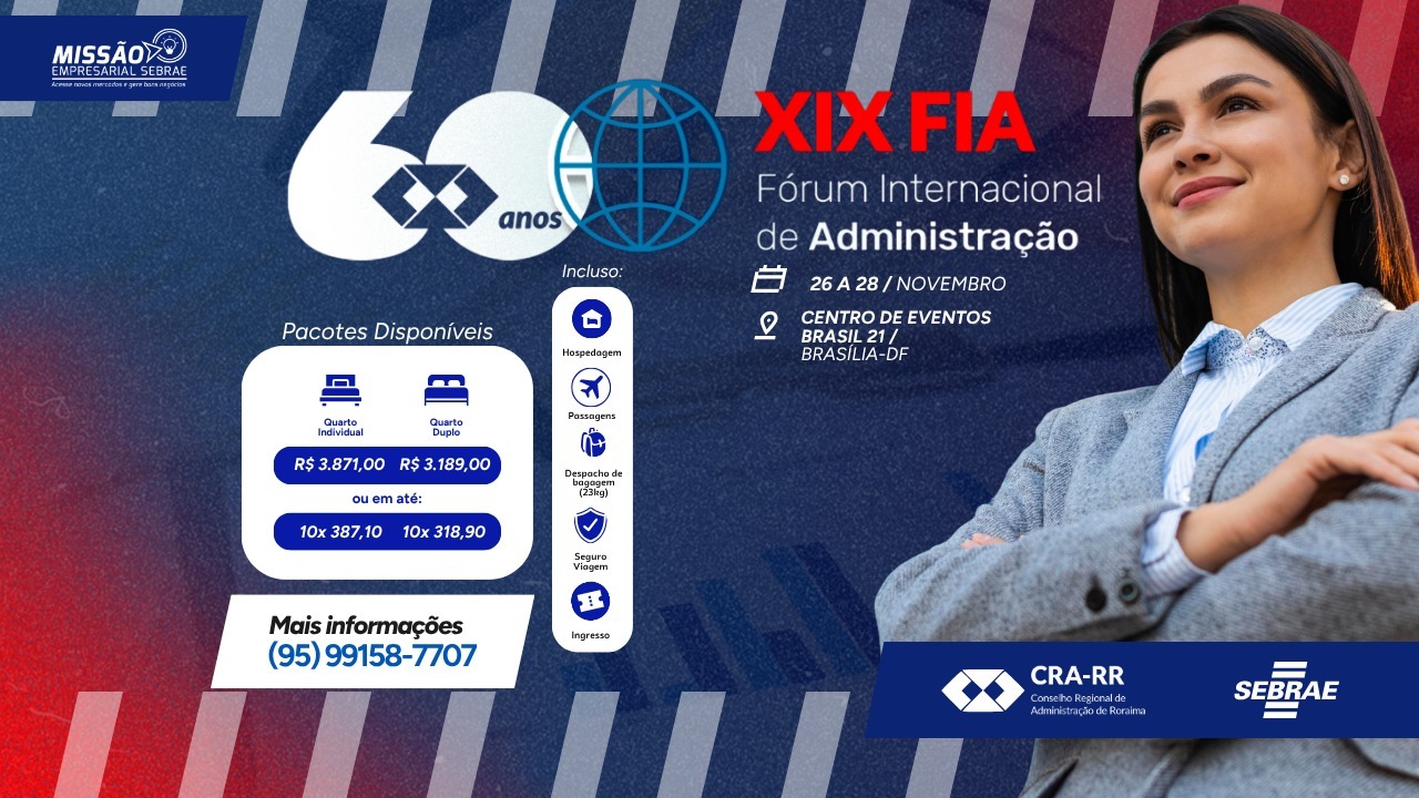 No momento, você está visualizando CRA-RR e Sebrae Roraima firmam parceria para impulsionar profissionais de Administração